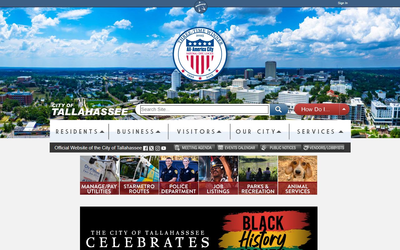 Tallahassee city government website for civil court records