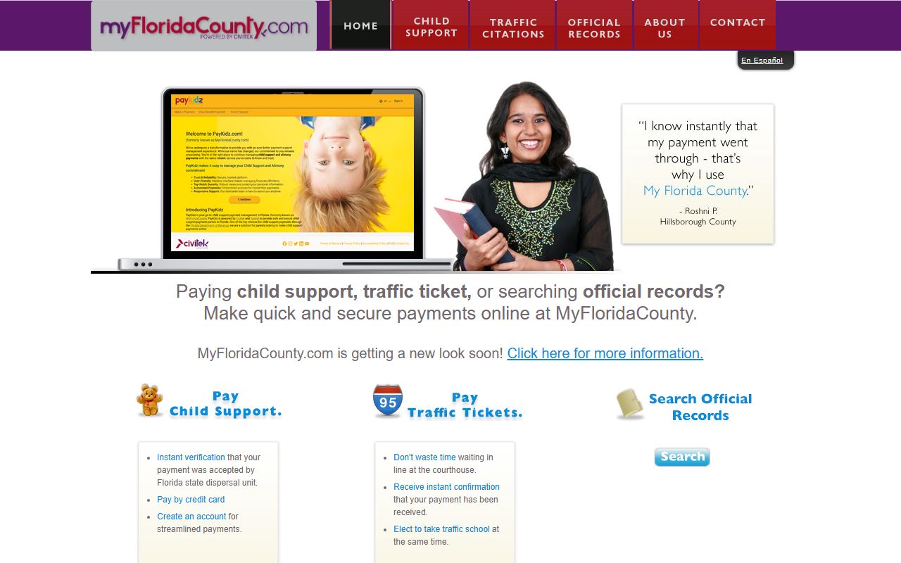 Hendry County Clerk of Court homepage for civil court records