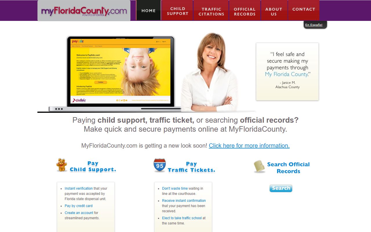 Lee County Clerk of Court homepage for civil court records