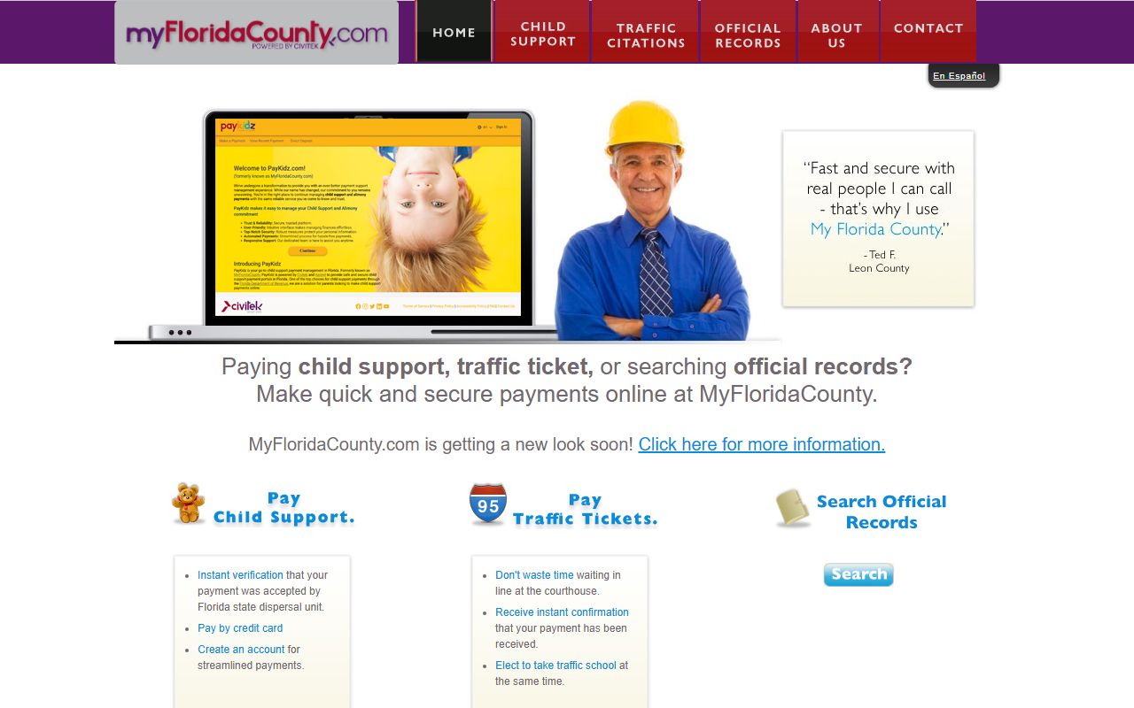 Polk County Clerk of Court homepage for civil court records
