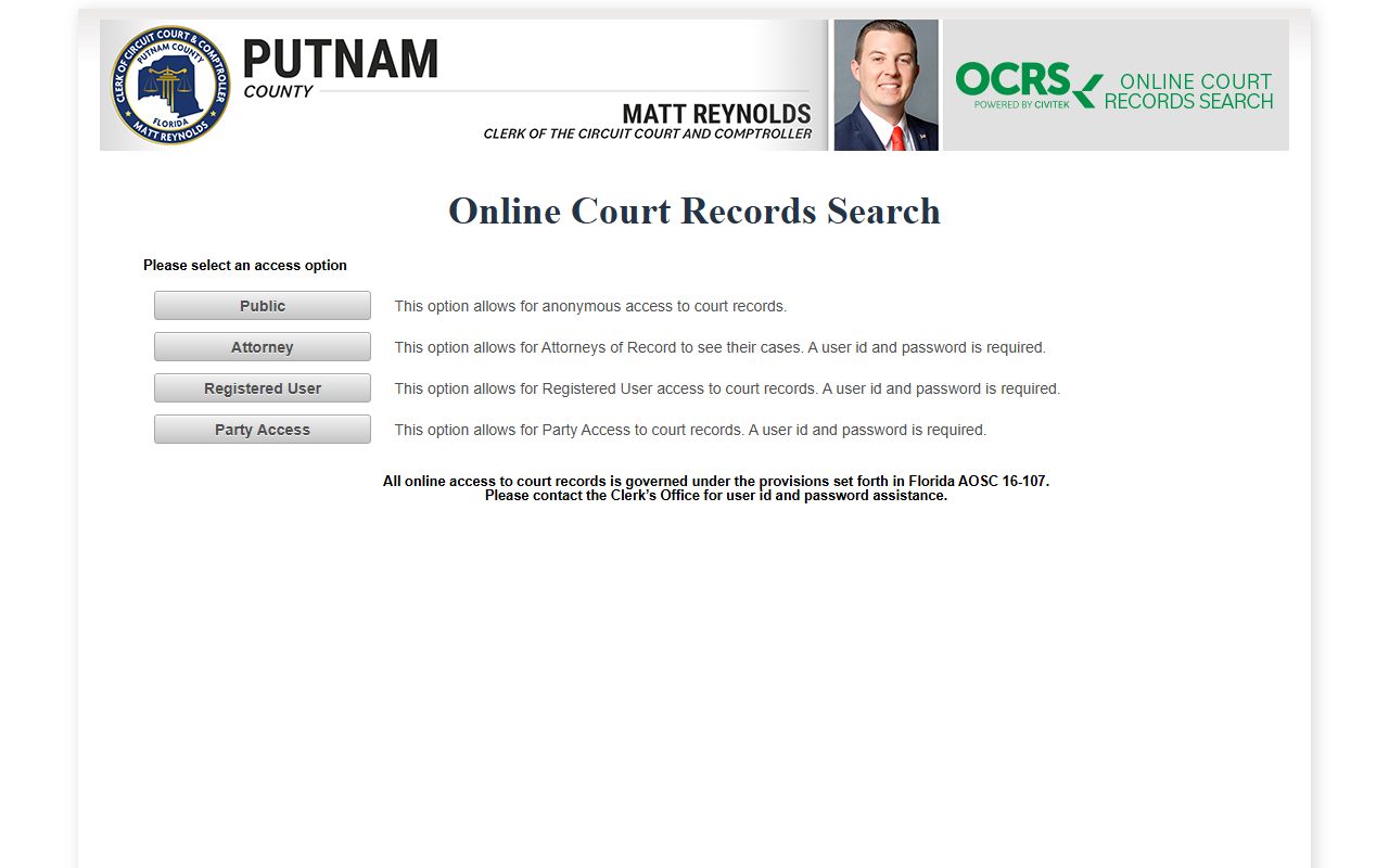 Polk County online court records search for civil court records
