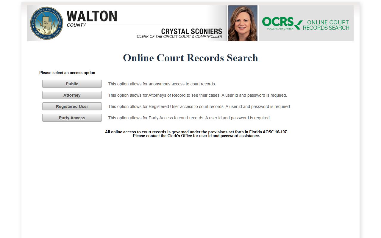 Wakulla County online court records search for civil court records